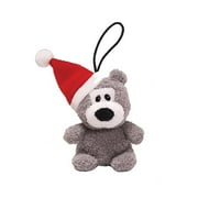 Gund Plush Itty Bitty Bits Bear w/Santa Hat, Grey, 5.5"H