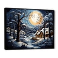 thumbnail image 3 of Designart "Winter Cottage Magic Christmas Scenery I" Extra Large Landscapes Framed Wall Art - Traditional Yellow Winter Landscape Entryway Framed Wall Art Print, 3 of 7