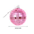 thumbnail image 3 of 6 pc Christmas Ball Bauble Ornament Glittering Mirror Christmas Indoor Outdoor Hanging Decoration Holiday Party Wedding Halloween Thanksgiving Valentine's Day Decor, 3 of 4
