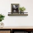 thumbnail image 6 of Melannco 24-inch Distressed Grey Wood with Metal Railing Shelf, 6 of 8