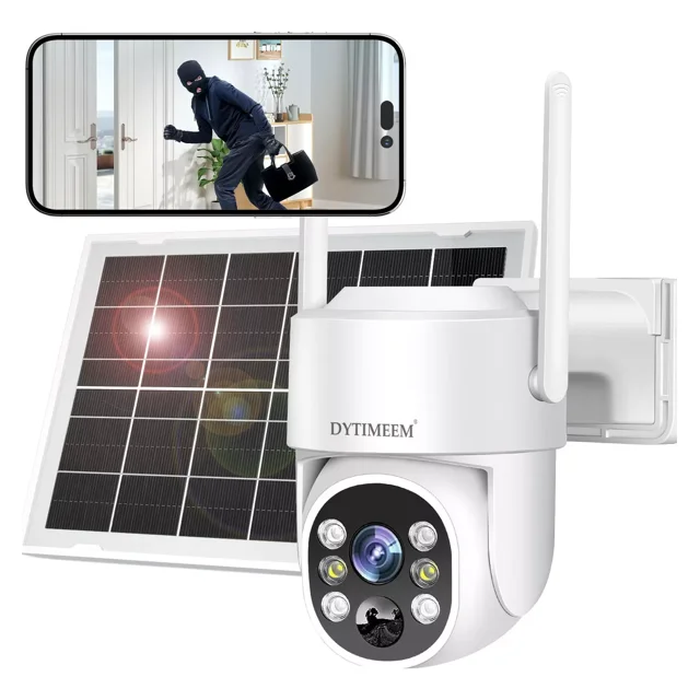 Camaras Solar Seguridad Inalambricas Hd 4mp Dytimeem®camara Wifi 350con Alarma,detección De Movimiento,audio Bidireccional,visión Nocturna A Todo Color,ip65 Impermeabledos Baterías De 4000ma