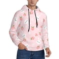 thumbnail image 2 of Kdxio Rabbit And Peach Print Mens Casual Hooded Collar Drawstring Hoodies Pullover Sweatshirts Casual Long Sleeve Shirts-XX-Large, 2 of 7