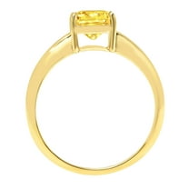 2.5 ct Cushion Cut Simulated Yellow Diamond Solitaire Engagement Ring for Women in 14K Yellow Gold
