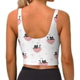 thumbnail image 3 of Haiem Umbrella Cat Pattern Womens Sports Bra - U Neck Padded Low Impact Yoga Bra Workout Crop Top Gym Moisture-Wicking Workout Vest -Medium, 3 of 9