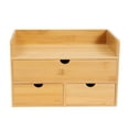 thumbnail image 4 of Bamboo Desk Organizer with 3 Drawers Office Tabletop Mini Countertop Storage Box, 4 of 9