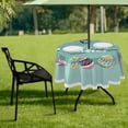 thumbnail image 7 of Coolnut 60" Easter Bunny Eggs Outdoor Round Tablecloth, Waterproof Stain-Resistant Non-Slip Circular Tablecloth with Umbrella Hole and Zipper for Tabletop Backyard Party BBQ Decor, 7 of 7