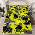 thumbnail image 2 of Feelyou Pixelate Miner Teens Bed Sheets, Retro Yellow Camouflage King Sheets, 4pcs, 2 of 7