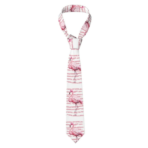 Naloa Flamingo Print Solid Color Tie Formal Necktie for Men,Suitable for business, daily life, work