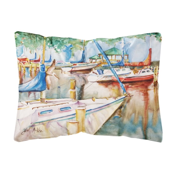Carolines Treasures JMK1043PW1216 Sailboats at the Gazebo Canvas Fabric Decorative Pillow  12H x16W multicolor