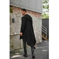thumbnail image 6 of COOFANDY Long Hooded Cardigan Ruffle Shawl Collar Open Front Lightweight Drape Cape Overcoat with Pockets, 6 of 9