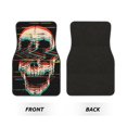 thumbnail image 2 of Disketp Glitch Screaming Skull for Crystal Velvet Car Mats Four-Piece Set,All-Season Automotive Protection, Vehicles, Cars, Trucks, and SUVs,Anti-Slip Design, 2 of 7