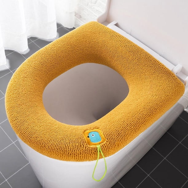 Almohadil de cubierta del asiento del de felpa Alfombrils de baño Almohadil en O extraíble Invierno Cálido engrosado p Macarena Cojín de la cubierta del asiento del inodoro