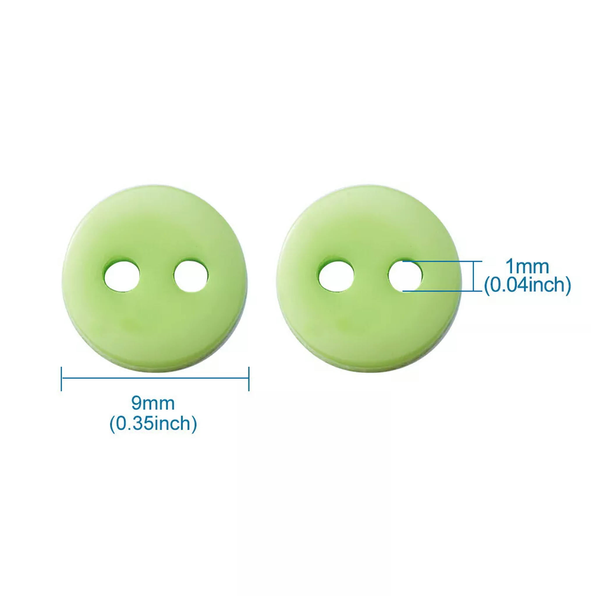 U8MO 2000pcs Flat Round 2-Hole Buttons Resin Button For DIY Sewing Craft 9mm Hole:1mm