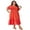 6# Orange, variant on LapaPlus Elegant Floral Print Dress, Women's Flattering A-Line Party Dress, Plus Size Dresses(Sizes 0XL-5XL)
