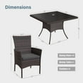 thumbnail image 3 of Gotland 5-Piece  Steel Wicker Outdoor Patio Dining Set with w/Tempered Glass Tabletop, Gray, 3 of 8