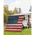 thumbnail image 4 of 4th of July RV Awning Sun Shade Screen 9'X7' American Flag Mesh Sunscreen Patriotic Stars Red White and Blue Awning Shade Screen with Zipper UV Blocker Completed Kits for RV Motorhome Camper, 4 of 7