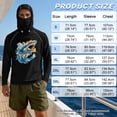 thumbnail image 6 of SEANATIVE Men's Fishing Rash Guard, Sun Protection Long Sleeve Fishing Shirt Pullover with Mesh Face Mask Sun Protective Shirt Summer Outfits for Outdoor, S, Shark Black, 6 of 7