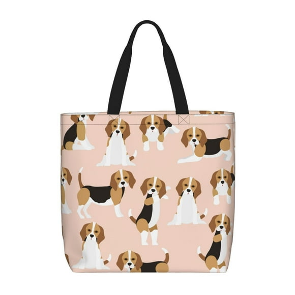 Easygdp Beagle Dog On Brown Bolsa Tote para Mujer, Bolso de Hombro para Trabajo, Playa, Viajes, Compras y Supermercado