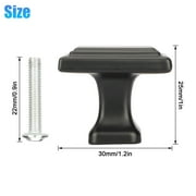 20/10pcs Modern Cabinet Knobs Flat Black Cabinet Door Knobs, 1.2in Diameter Kitchen Cabinet Knobs Dresser Drawer Knobs, Solid Black Hardware Square Drawer Handles and Pulls for Cupboard Closet