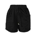 thumbnail image 5 of Xixinqiwan No Boundaries Women's Drawstring Linen Shorts Summer Comfy Elastic Lounge Shorts Athletic Workout Shorts with Pockets, 5 of 6