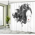 thumbnail image 4 of Ambesonne Hair Salon Shower Curtain, Minimalist Style Design, 69"Wx75"L, Dark Coral Black, 4 of 4
