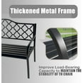 thumbnail image 7 of Metal Outdoor Bench, Weatherproof Garden Bench with Square Pattern Backrest and Armrests, for Patio, Porch, Park, Lawn, 7 of 7
