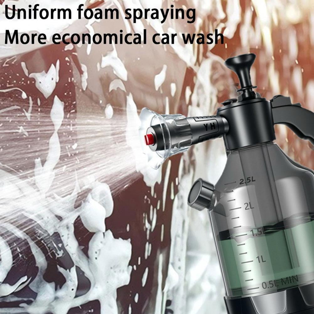 2.5L Professional Hand Pressure Snow Foam Sprayer, Heavy-Duty Car Wash Pump Blaster with Upgraded Side Opening, White