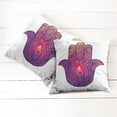 thumbnail image 6 of Ambesonne Hamsa Throw Pillow Cover 2 Pack, Colorful Floral Aura Energy, 20", Pale Pink Violet Peach, 6 of 7