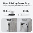 thumbnail image 2 of Regleta de enchufe plano – TROND cable de extensión ultrafino con 3 cargadores USB, estación de carga de escritorio de 3 salidas de CA, soporte de pared, compacto para el hogar, banco de trabajo, elem, 2 of 5