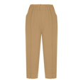 thumbnail image 4 of Audhol Capri Pants for Women, Pants for Women Elastic Waisted Summer Yoga Work Cropped Trousers with Pockets Womens Yoga Pants Khaki 2XL, 4 of 7