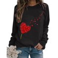 thumbnail image 4 of T-shirt de la Saint-Valentin pour Femmes 2024, Chandails à Col Rond, T-Shirts Décontractés avec Cœur, T-Shirts Graphiques Amples à Manches Longues, Chandails à Enfiler, Hauts Mode pour les Fêtes, T-Shirt, 4 of 6