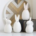 thumbnail image 3 of 2Pcs Ceramic White Bunny Figurine, Easter Rabbits Decoration Cute Bunny Egg Ornaments, Collectible Sculpture Craft for Home Office Easter Day Decor ﻿, 3 of 4
