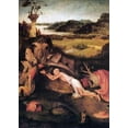 thumbnail image 2 of Bosch, Hieronymus 24x32 Gold Ornate Wood Framed with Double Matting Museum Art Print Titled - St Jerome At Prayer, 2 of 4