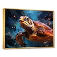thumbnail image 2 of Designart "Peaceful Underwater Turtle Scene I" Animals Turtle Floater Framed Canvas Wall Art, 2 of 5