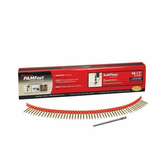 FastenMaster 2003025 Vis de Subfloor Collées en Zinc Jaune Étoilé No.8 x 2 Po - Lot de 1000