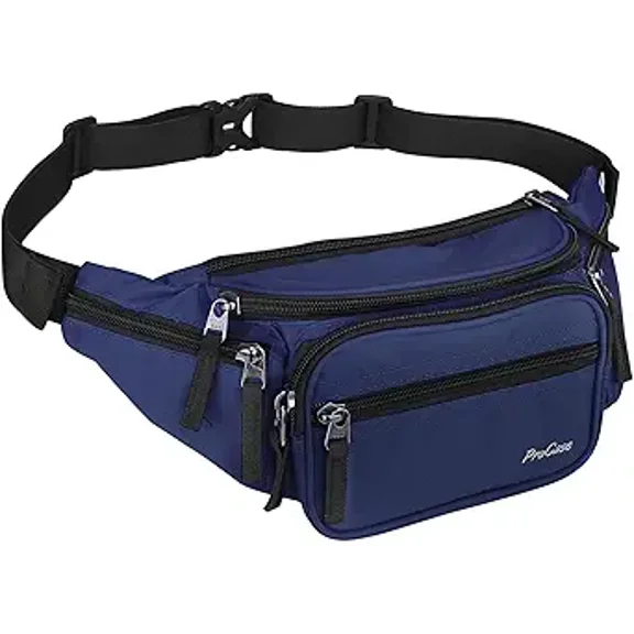 ProCase Fanny Pack Waist Packs for Men Women, Waist Bag Hip Pack for Travel Hiking Running Outdoor Sports -Large, Navy