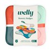 Welly Bandages | Adhesive Flexible Fabric Bravery Badges | Assorted Shapes for Minor Cuts, Scrapes, and Wounds | Colorful and Fun First Aid Tin | Block Geo Patterns - 48 Count