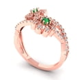 thumbnail image 2 of Halo Engagement Ring for Women - 0.48ct Simulated Emerald in 14K Rose Gold Promise Ring, 2 of 6