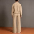 thumbnail image 4 of Basysin Women Half Zip Pullover Sweatshirt Wide Leg Pants Two Piece Outfit Set Loose Comfort Tracksuit Soft Loungewear Sweatsuit, 4 of 6