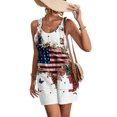 thumbnail image 4 of JULMCOMO 4th of July Rompers for Women American Flag Sleeveless Casual 1776 250th Year Outfits Independence Day Red White Blue Short Pants with Pockets Dark Blue S, 4 of 6