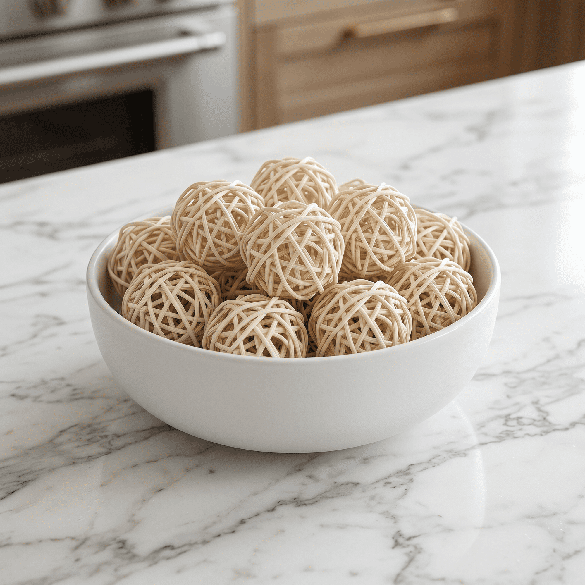 Unique Bargains 10Pcs Rattan Balls for Lights Wicker Spheres Orbs Beige 2"x2"x2"