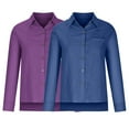 thumbnail image 3 of Feimerou Button Down Shirts for Women 2025, Spring Casual Cotton Linen Long Sleeve Solid Color Lightweight Loose Work Blouses Tops with Pockets 2pack Deals Of The Week, 3 of 6