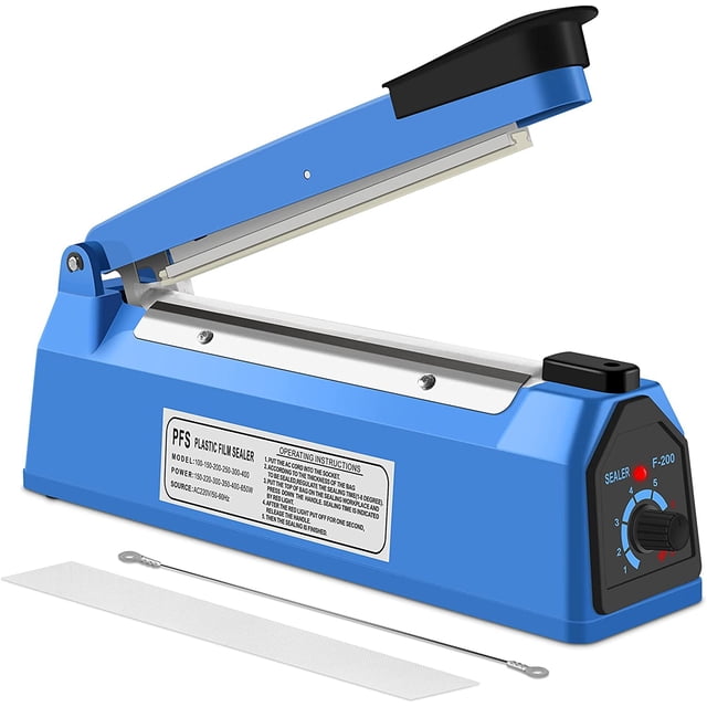 Selladora eléctrica de 200 mm para alimentos a presión, selladora manual por impulsos térmicos, selladora de bolsas de plástico, sellado rápido.