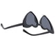 thumbnail image 5 of Gafas de sol con forma de corazón, lentes grises, protección UV, lindas gafas de sol con forma de amor para mujer, marco negro para fiesta, 5 of 12