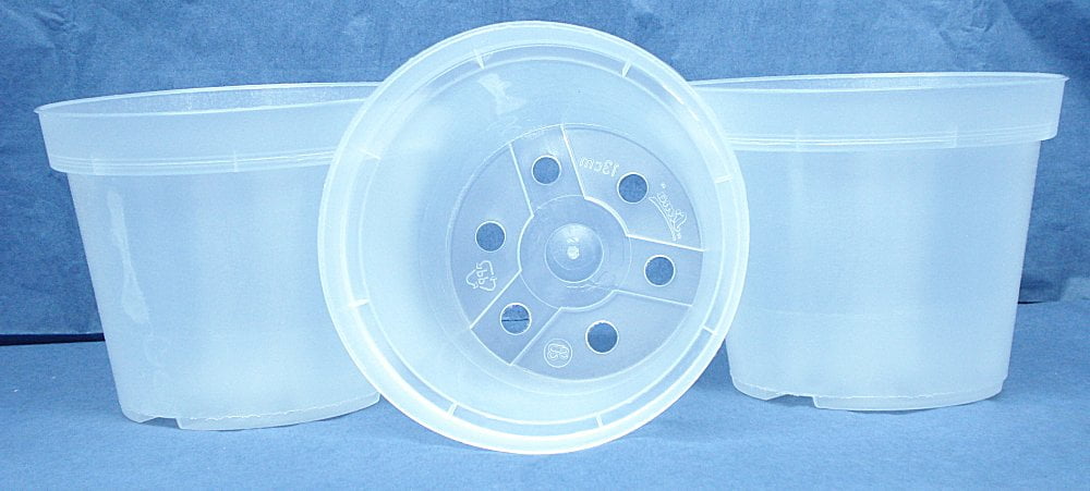 Qty of 4 Sima Clear Plastic Pot for Orchids 4 1/4" Diameter Made in Germany 