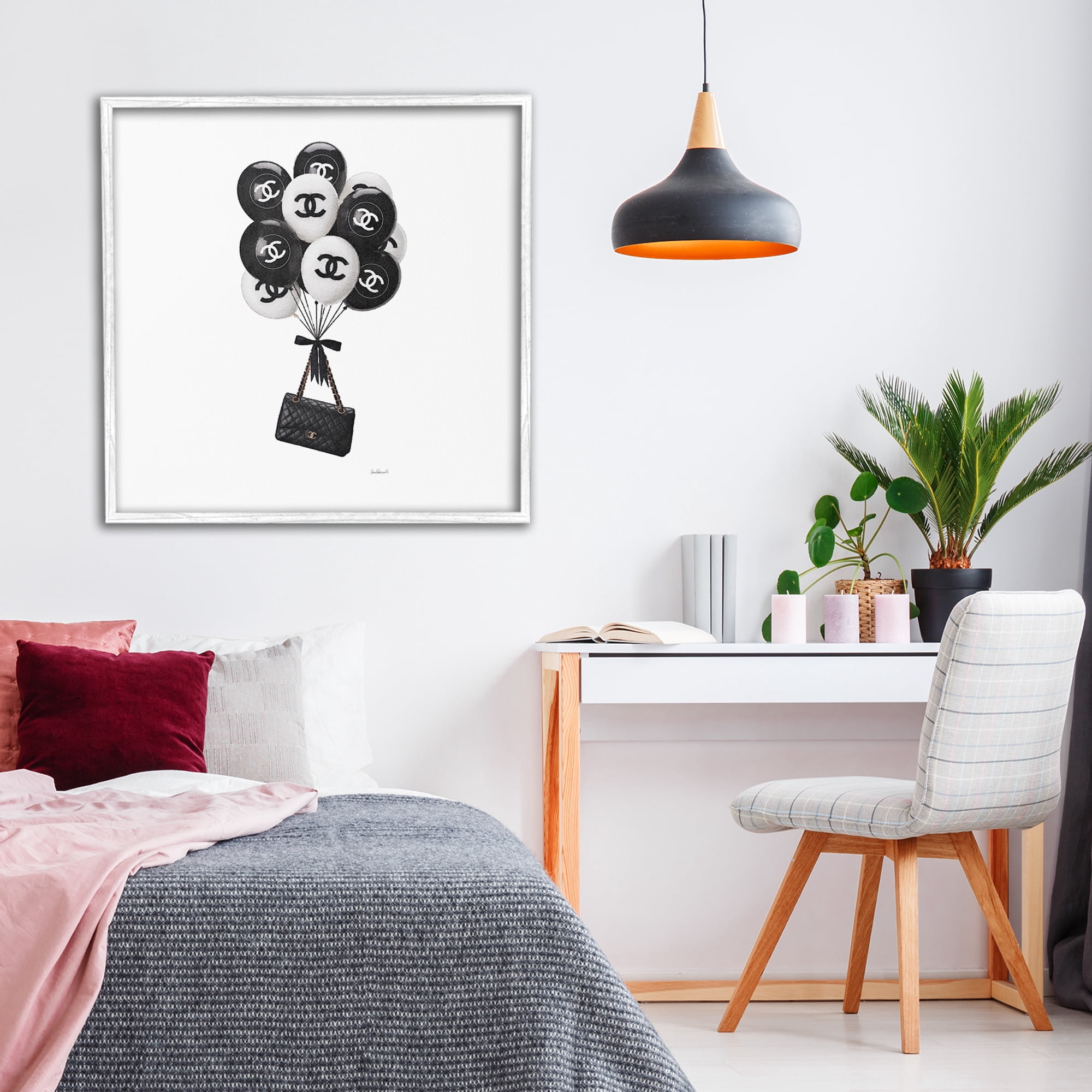 Stupell Industries Chic Balloons & Purse White Framed Giclee Art, design by Amanda Greenwood