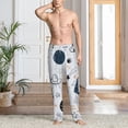thumbnail image 6 of Lsque Cartoon Planets Print Men's Pajama Pants, Lounge Pant - Comfortable Home Wear,Elastic Waistband, Stylish Design-Small, 6 of 9