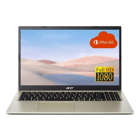 Acer Aspire Thin and Light Laptop, 15.6" FHD Display, Intel Celeron Dual-Core N4500 Processor, 32GB RAM, 1TB SSD, Webcam, WiFi, HDMI, Bluetooth, Windows 11, Safari Gold + One Year Office365
