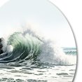 thumbnail image 3 of Designart "Dynamic Ocean Waves in Motion I" Modern Landscape Beach Metal Round Wall Decor, 3 of 5
