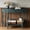 Blue, variant on HIUU 45'' Green Half Moon Console Table with Drawer & Shelf,Fluted Entryway Console Table with Roman Column Carved Legs,Modern Sofa Table for Entryway,Living Room